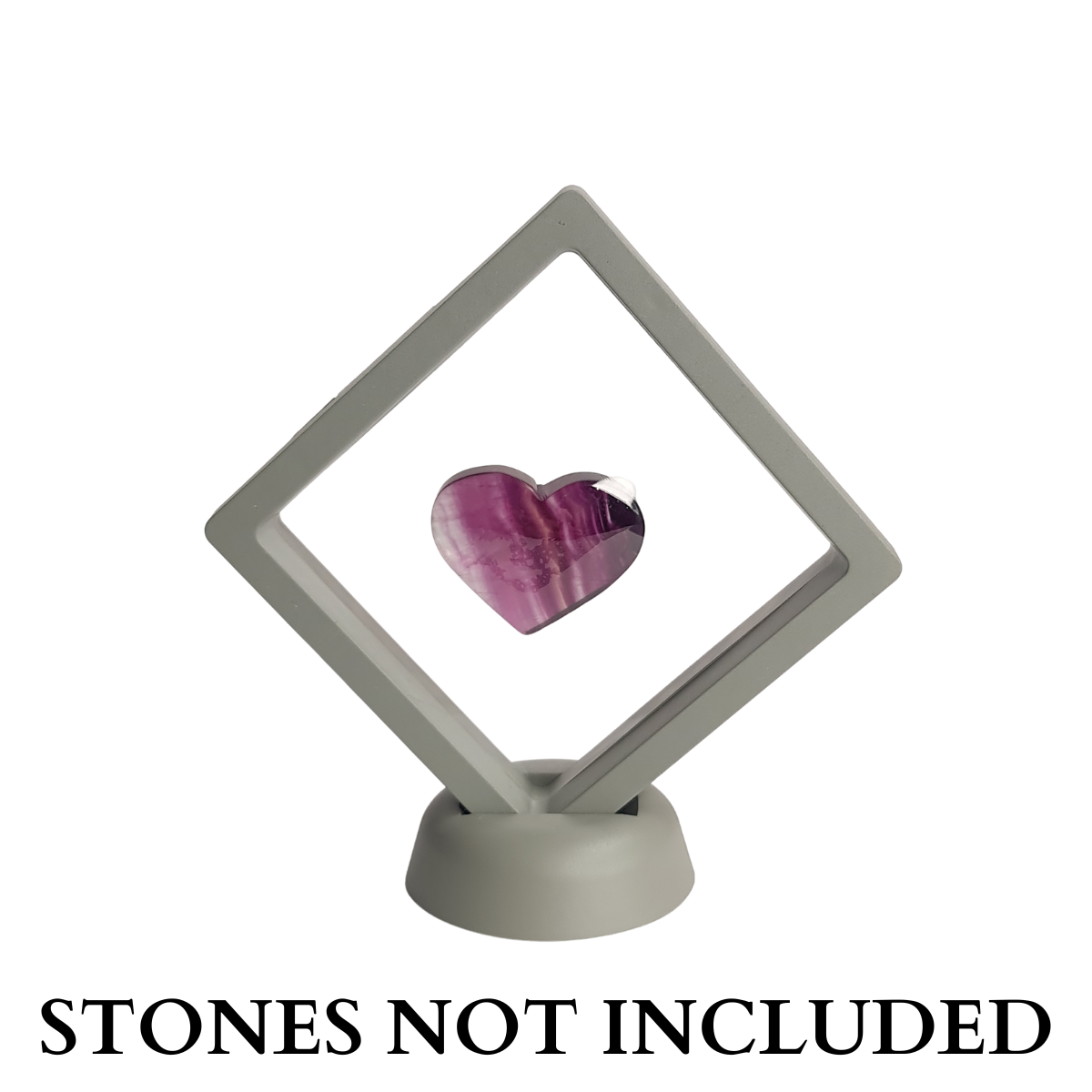9cm Medium Square Floating Display Stand - Grey