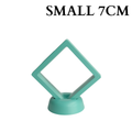 7cm Small Square Floating Display Stand - Turquoise