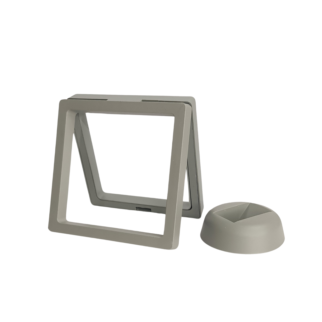 9cm Medium Square Floating Display Stand - Grey