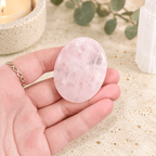 Rose Quartz Oval Shape Worry Stone (Thumb Stone)