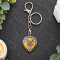 Tiger Eye Dragon Heart Keyring