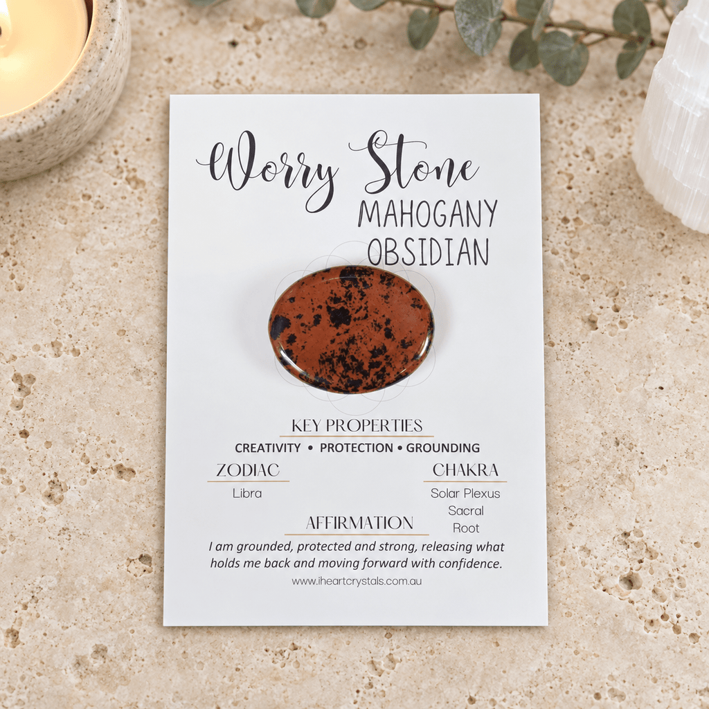 Mahogany Obsidian Oval Shape Worry Stone (Thumb Stone)