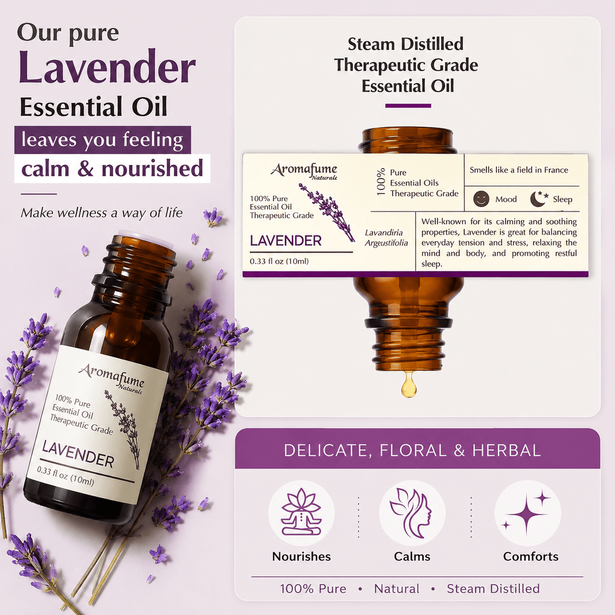 Lavender Pure Essential Oil 10ml