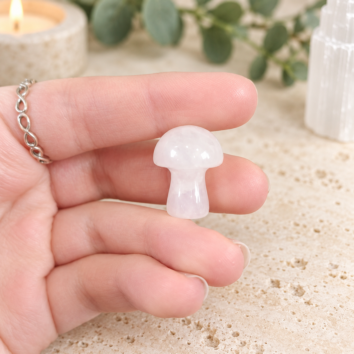 Clear Quartz 2cm Gemstone Mushroom