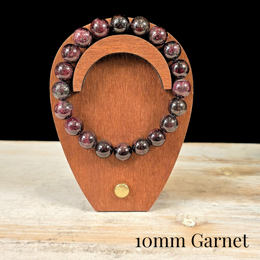 10mm Garnet Gemstone Bracelet