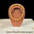6mm Wood Grain Jasper Gemstone Bracelet