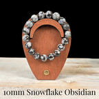 10mm Snowflake Obsidian Gemstone Bracelet