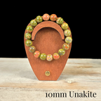 10mm Unakite Gemstone Bracelet