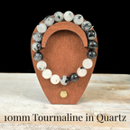 10mm Tourmaline in Quartz Gemstone Bracelet