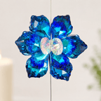 27cm AB Blue Glass Flower Suncatcher