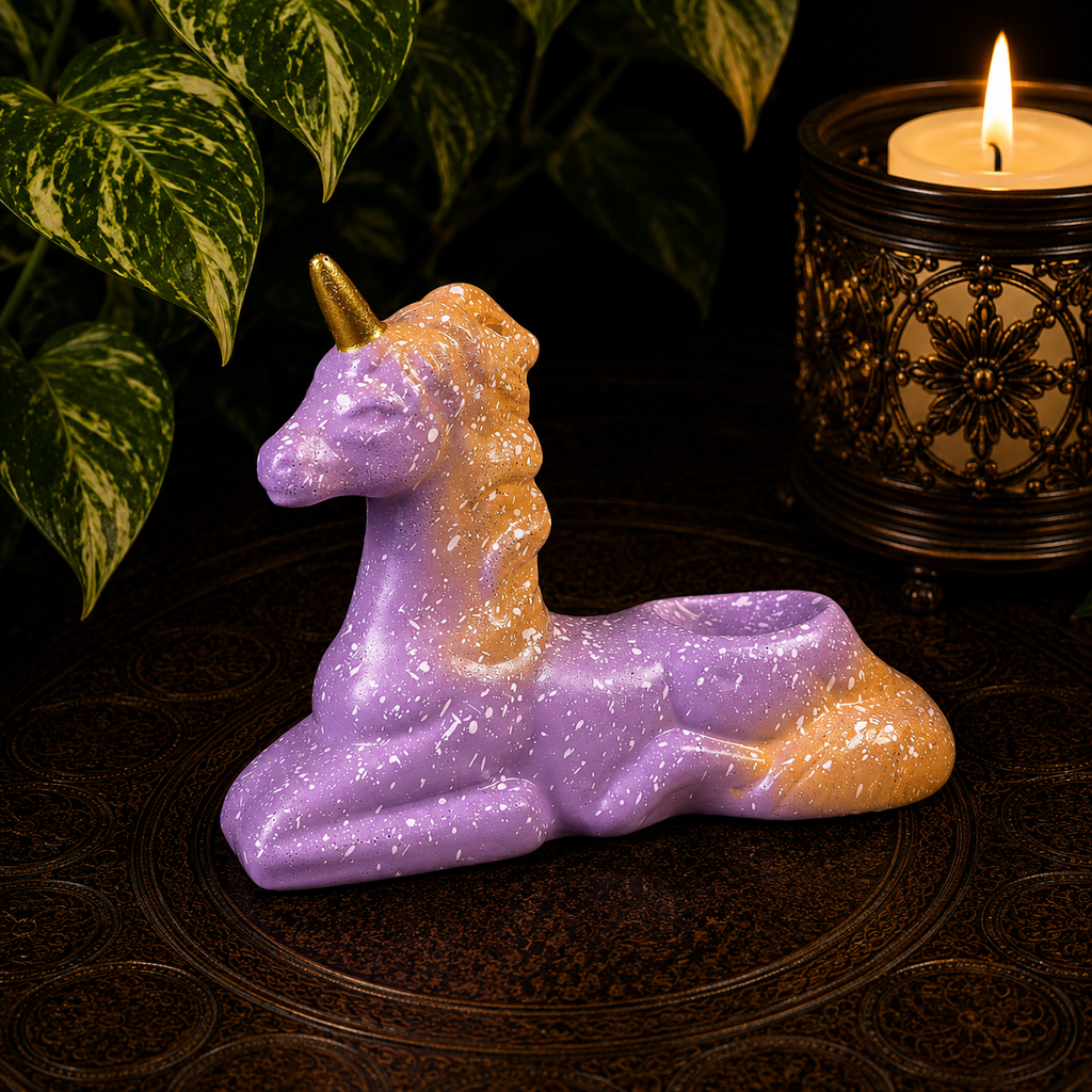 Purple Laying Unicorn Sphere Stand