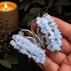 Blue Lace Agate Gemstone Butterfly