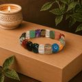 Mixed Domed Finish Gemstone Bracelet