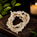 Golden Rutilated Quartz Gemstone Chip Bracelet