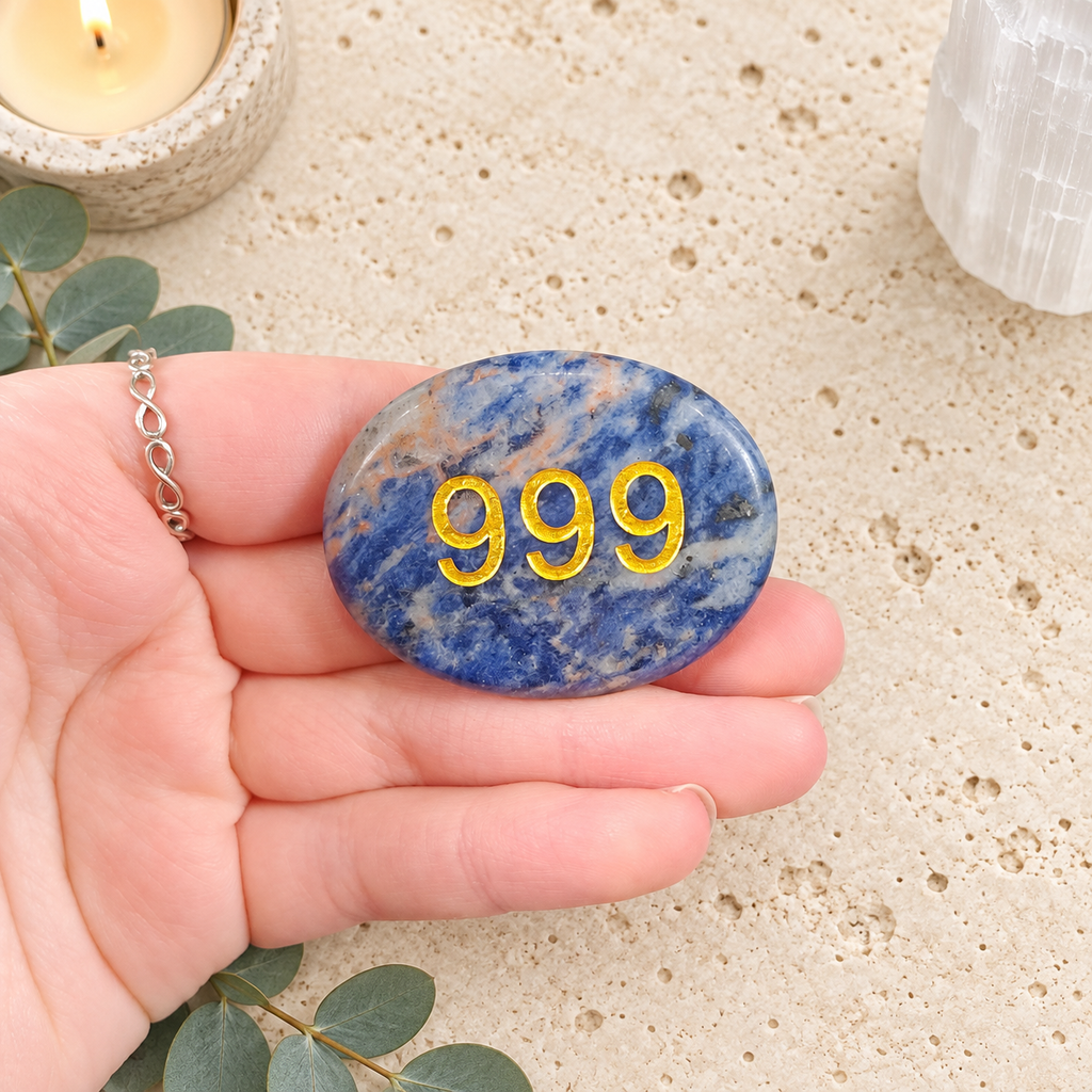 999 Sodalite Angel Number Palm - Completion & New Beginnings