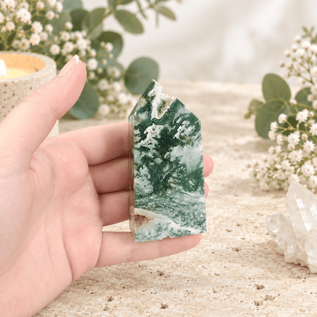 101g Moss Agate Tower