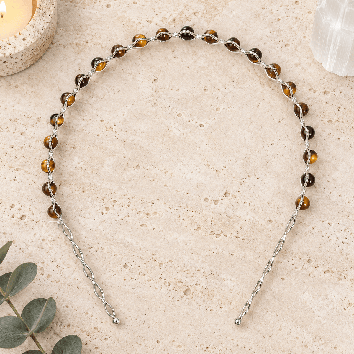 Tiger Eye Gemstone Headband
