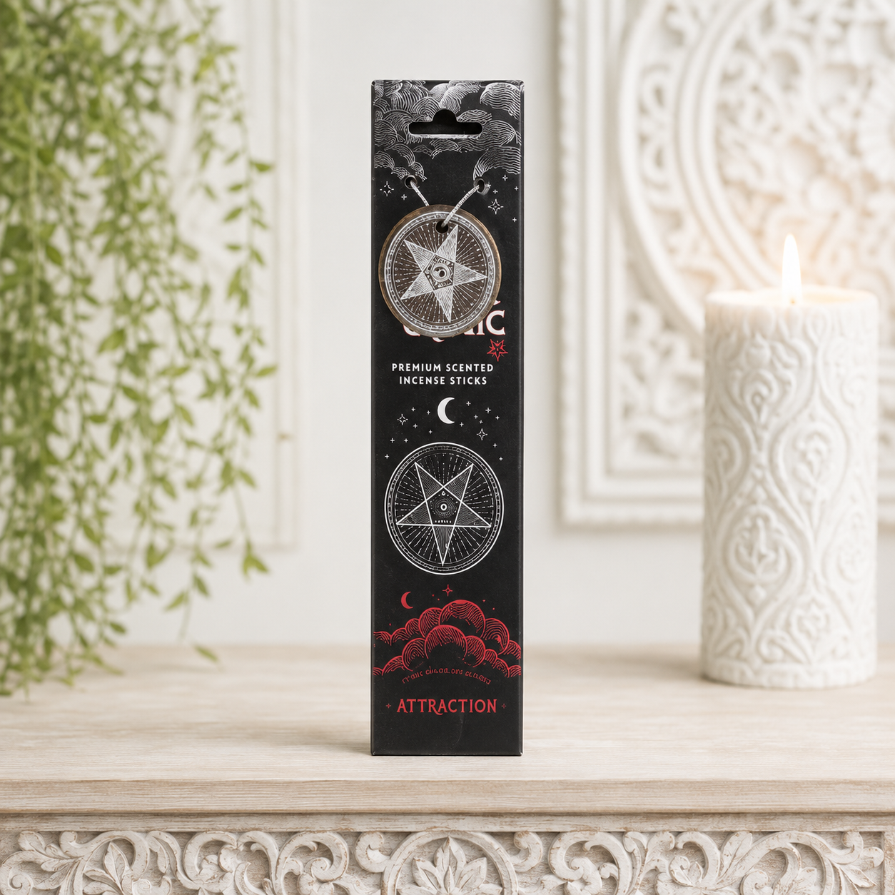 Black Magic Attraction 40 Incense Sticks with Round Holder (Blood Orange & Jasmine)