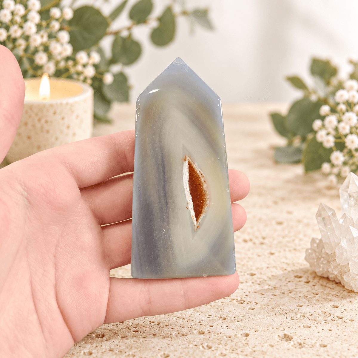 102g Druzy Agate Tower