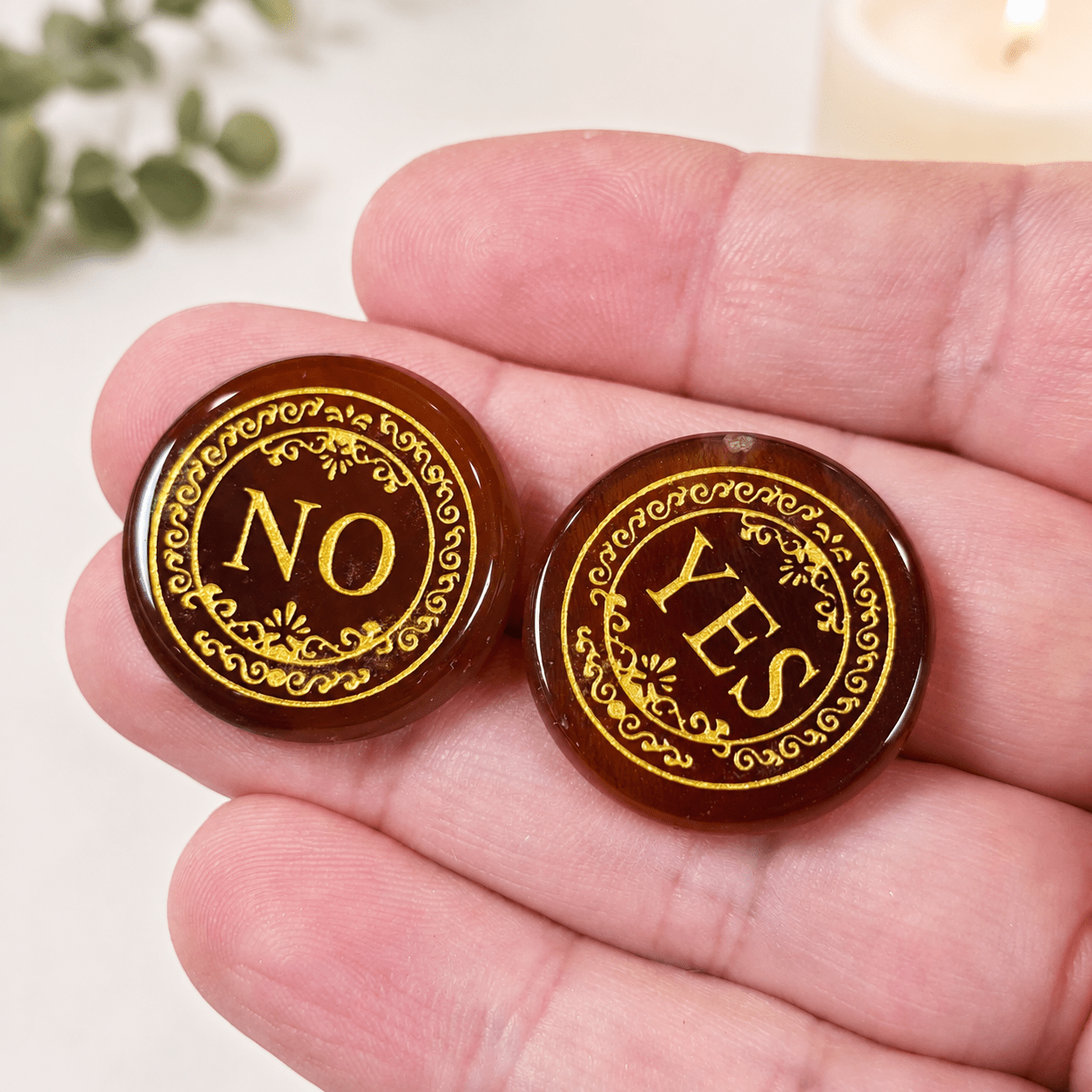 Carnelian Yes/No Decision Coin