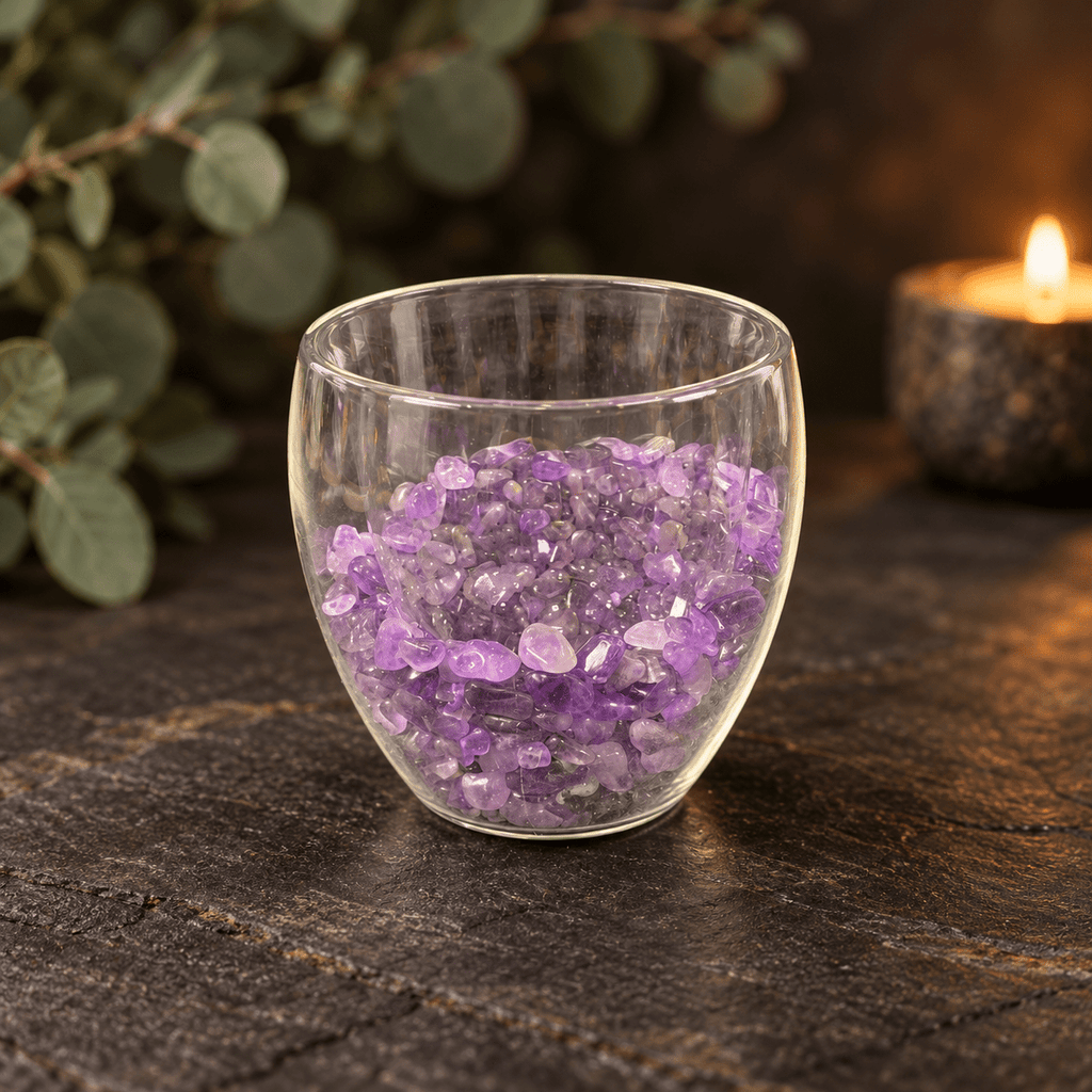 Amethyst 250ml Chip Double Wall Glass