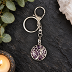Amethyst Owl Keyring