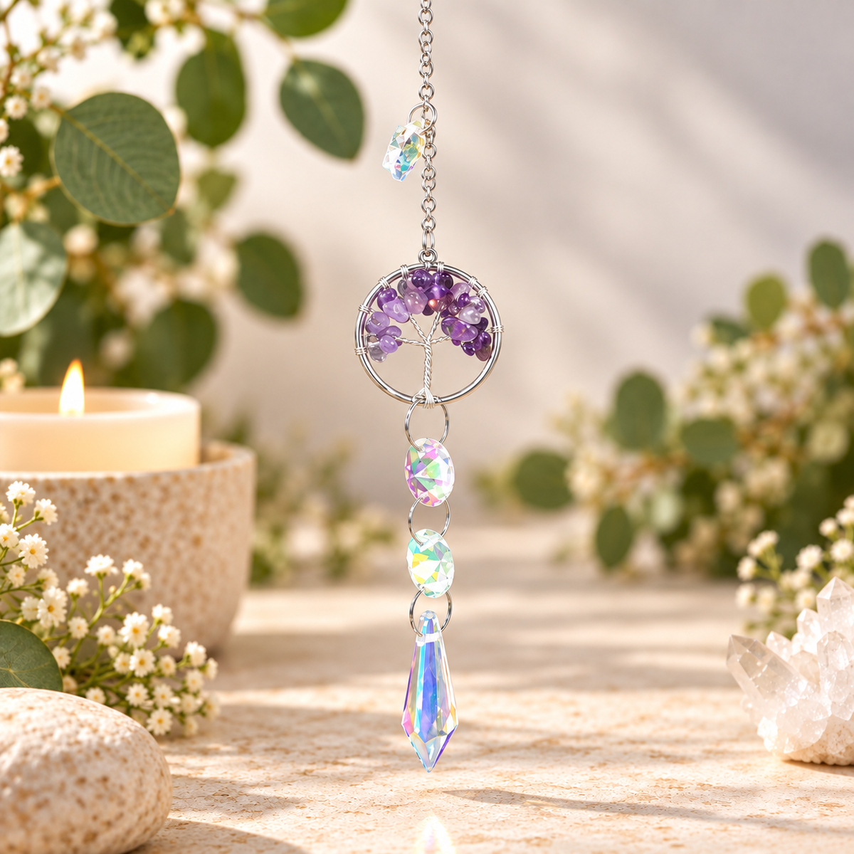Amethyst Tree of Life Suncatcher