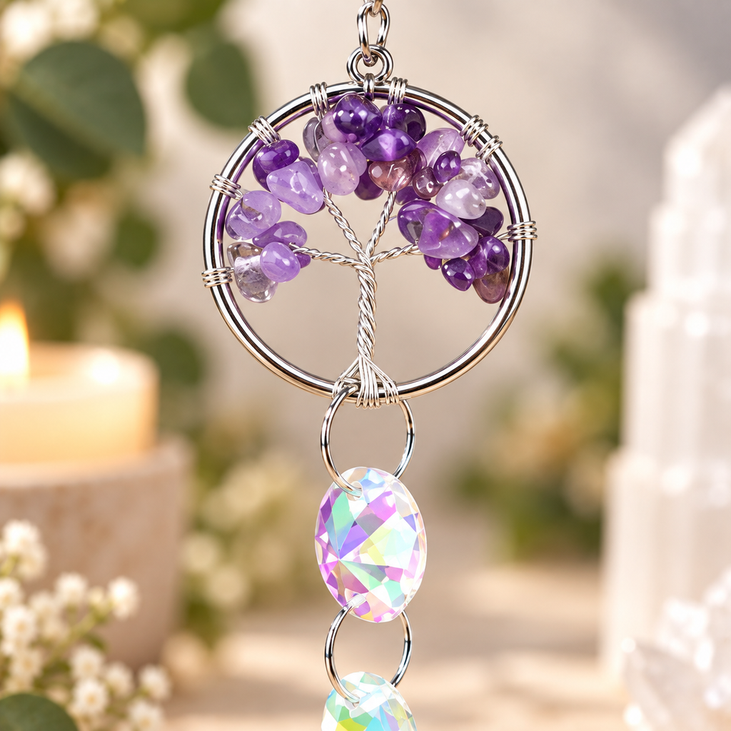 Amethyst Tree of Life Suncatcher