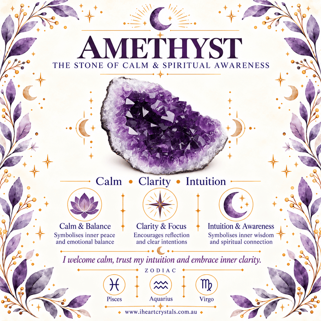 Amethyst 60cm Adjustable Heart Necklace