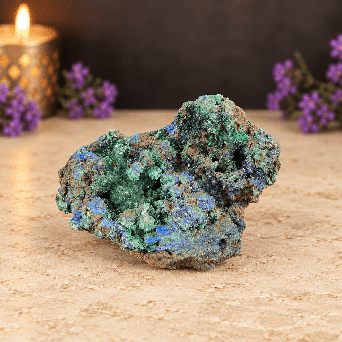 Azurite in Malachite Specimen