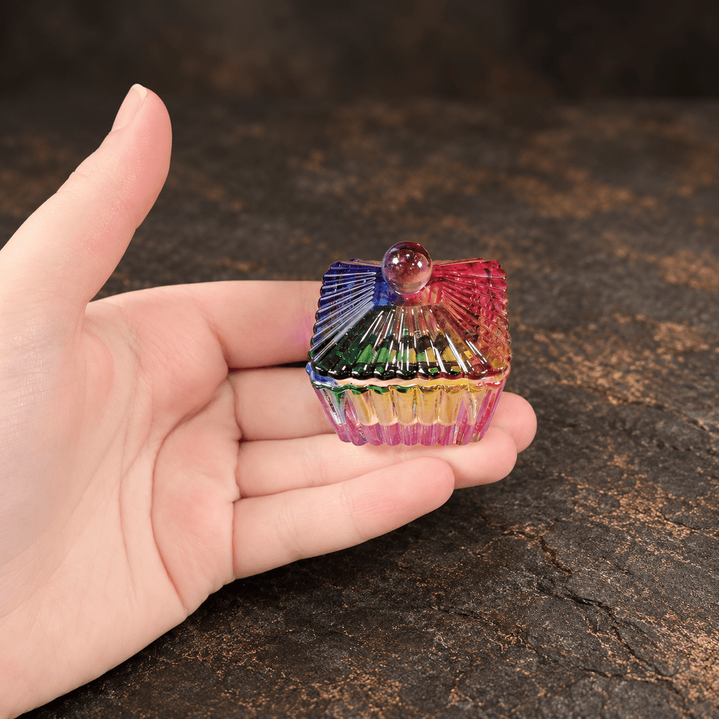 Mini Square Shaped Rainbow Glass Box