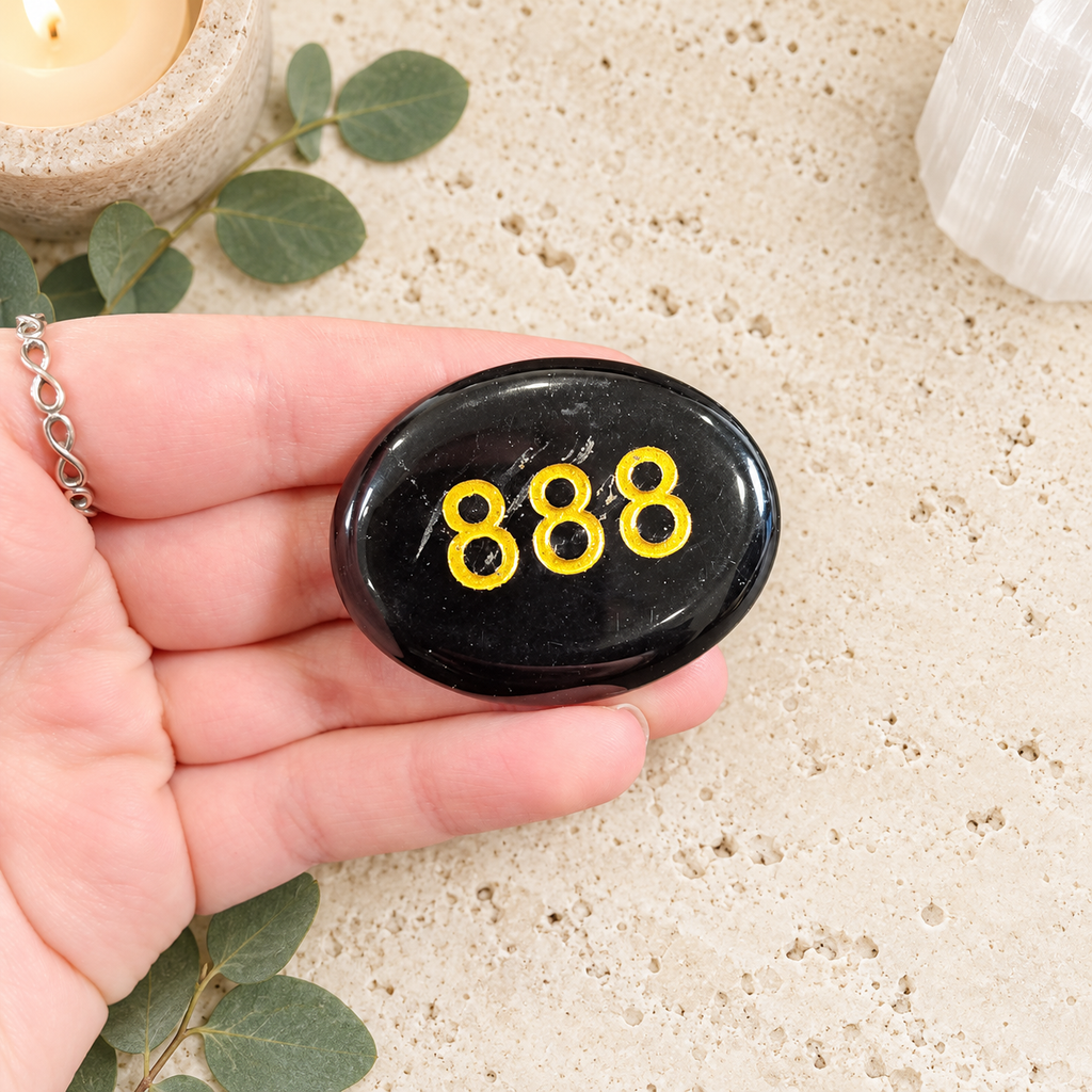 888 Obsidian Angel Number Palm - Abundance & Prosperity Are On the Way