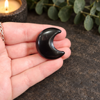 3cm Black Obsidian Gemstone Moon