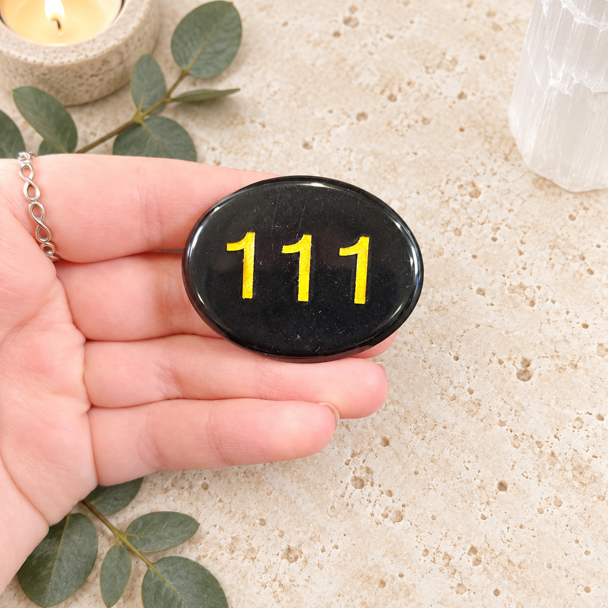 111 Obsidian Angel Number Palm - Manifest Your Dreams