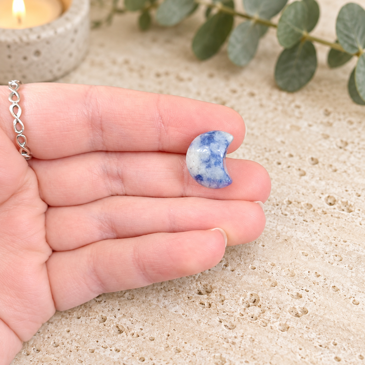 Blue Spot Jasper 1.5cm Gemstone Moon