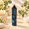 113g Dark Blue Celestial Print Black Obsidian Tower