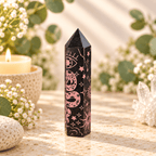 92g Rose Pink Celestial Print Black Obsidian Tower