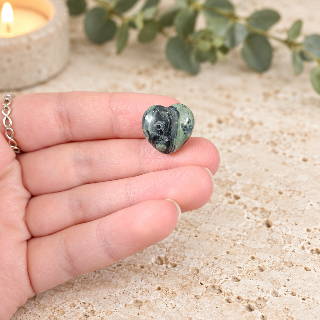 Kambaba Jasper 1.5cm Gemstone Heart