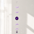 Resin Moons with Dyed Purple Agate & Amethyst Chunk Suncatcher