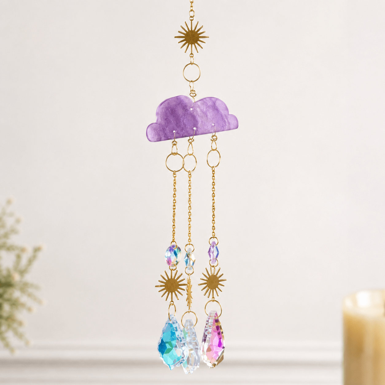 20cm Lepidolite Cloud Suncatcher