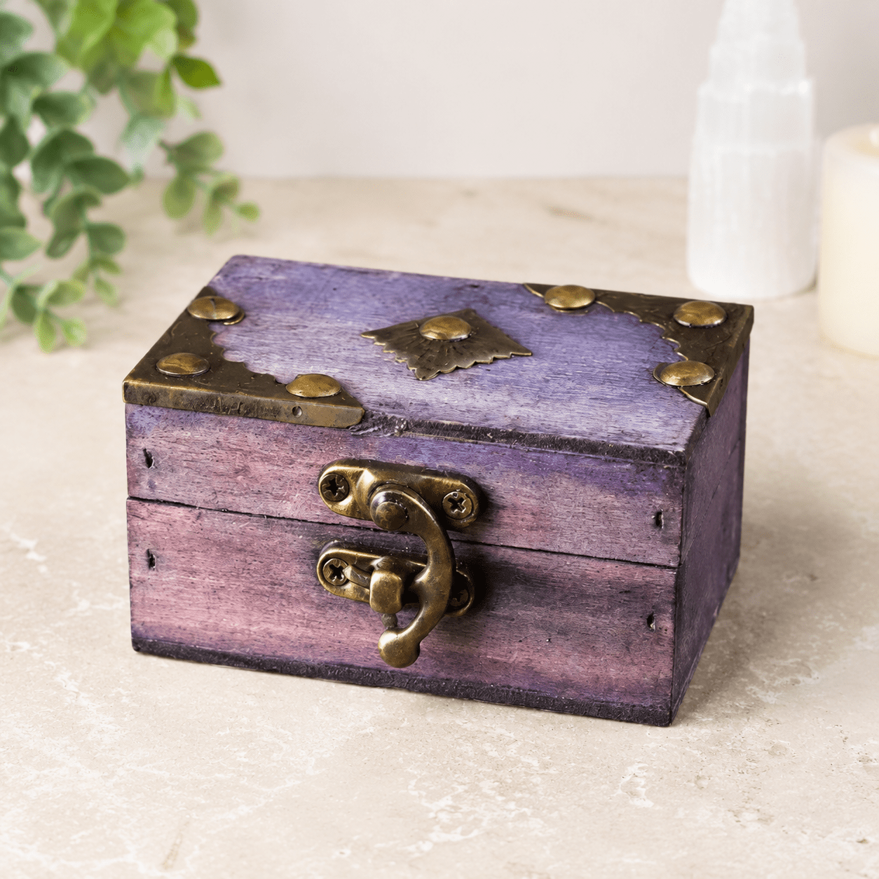 Purple Wooden Treasure Chest