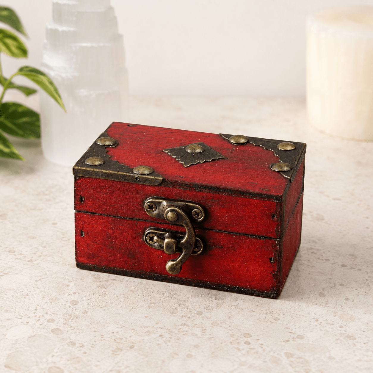 Red Wooden Treasure Chest