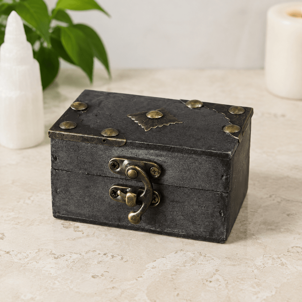 Black Wooden Treasure Chest