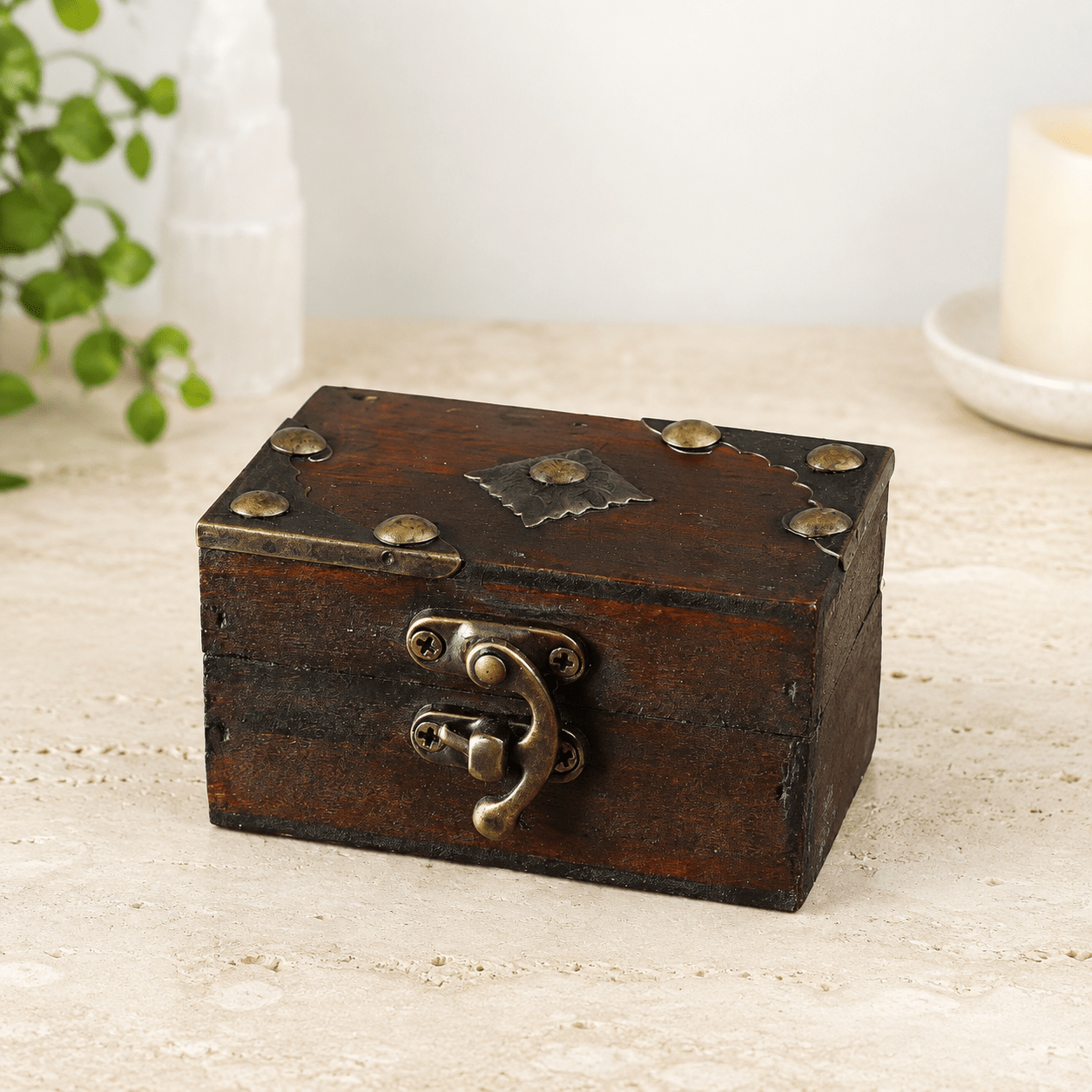 Brown Wooden Treasure Chest