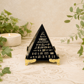 6cm Small Gold Egyptian Print on Obsidian Pyramid