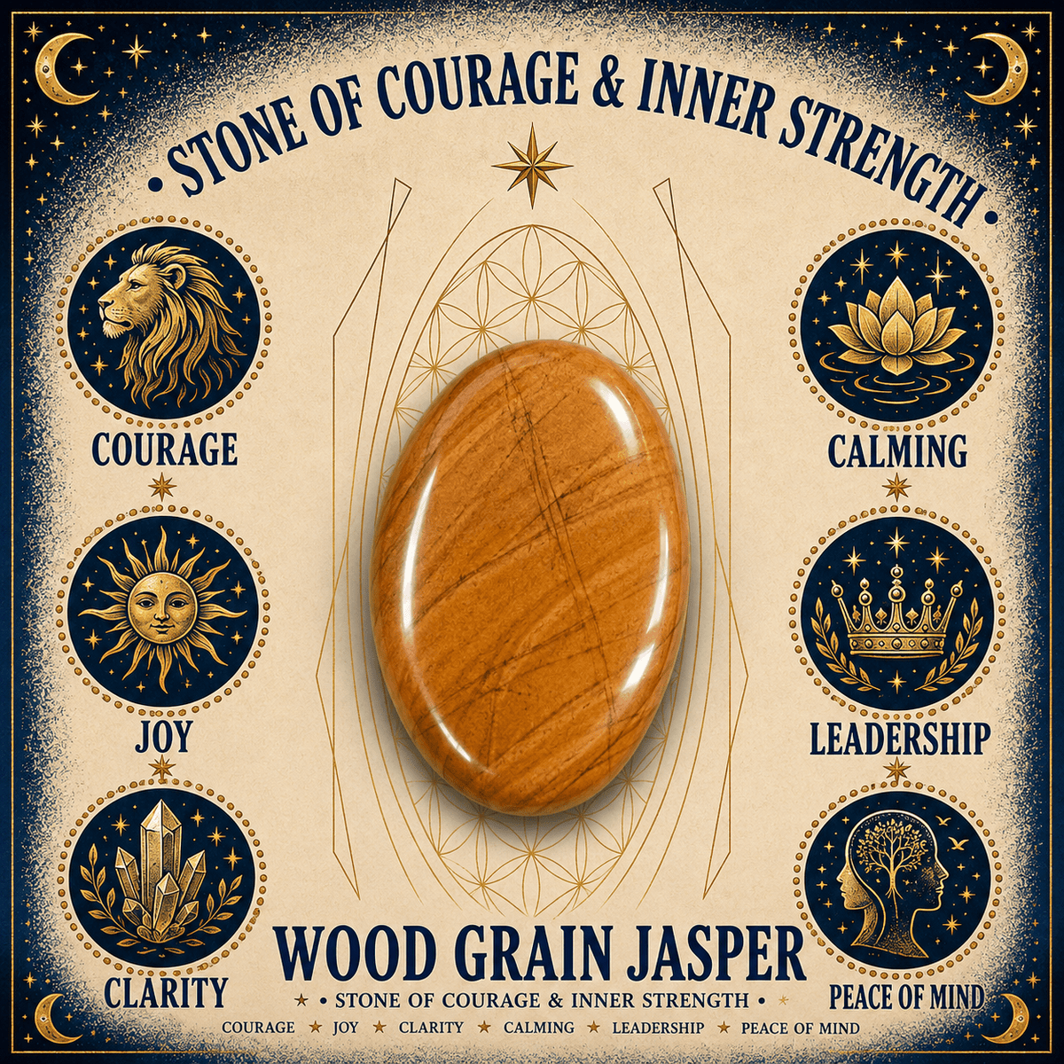 6mm Wood Grain Jasper Gemstone Bracelet