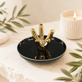 Gold & Black Crystal Ring Holder