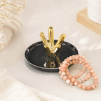 Gold & Black Crystal Ring Holder