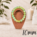 10mm Green & Yellow Aura Coated Selenite Gemstone Bracelet