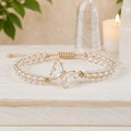 Clear Quartz Butterfly Adjustable Gemstone Bracelet